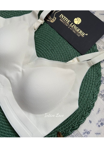Intive Pureform Balensiz Dikişsiz Kopçasız Dokulu Seamless Bralet Ekru