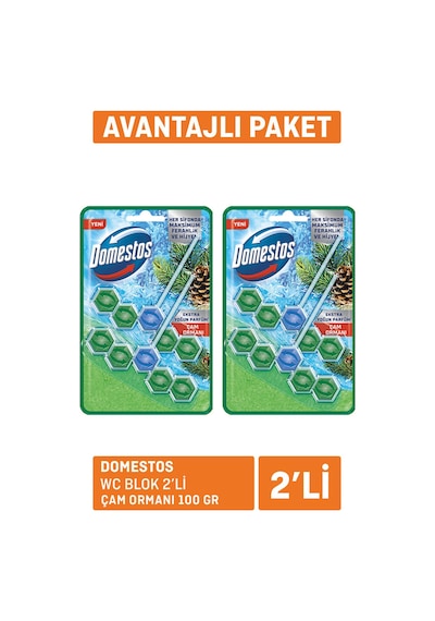 Domestos Wc Blok 2'li Çam Ferahlığı 2x100 G 3 Adet