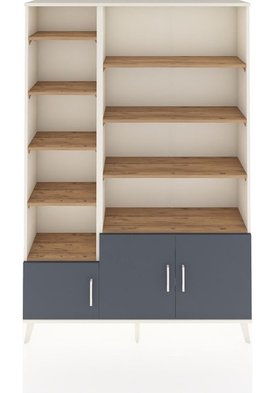 Arges Dolap 10 Raflı 3 Kapaklı 132x30x195 Aytaşı-antrasit/çam Aytaşı