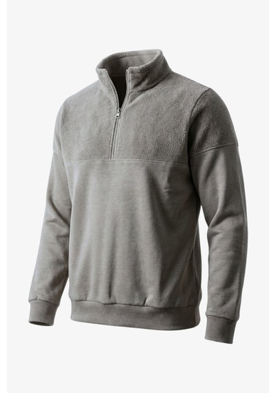 Manta 1/2 Zip Erkek Sweatshirt-31748 Gri