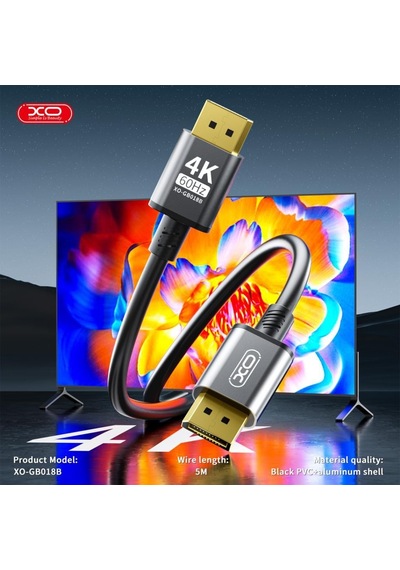 Gb018b Dp - Dp Metal Kablo 4k - 5m Veri Aktarımım Kablosu - 1080p Full Hd Görüntü Aktarıcı