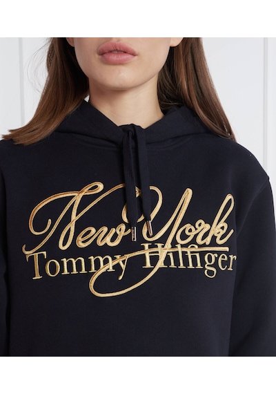 Tommy Hilfiger Newyork Bayan Kapşonlu Sweatshirt Siyah