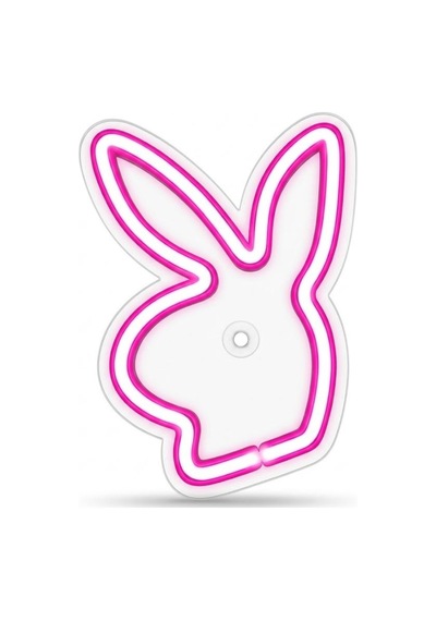 Neon Tavşan Led Araç İçi Cam Lambası Vantuzlu Pembe Dekoratif Işık Ortam Aydınlatma