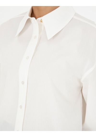 Pierre Cardin Kadın Beyaz Gömlek Desenli 50284669-vr013 Beyaz