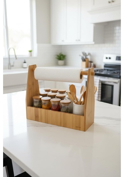 Bamora Bambu Kağıt Havluluk Ve Çok Amaçlı Organizer Stand 27 Cm Diğer