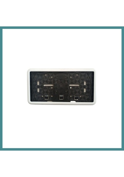 Trendexa Çerçeveli Dikdörtgen Plakalık Plaka Altlığı Beyaz 32x17cm 1 Adet Mac