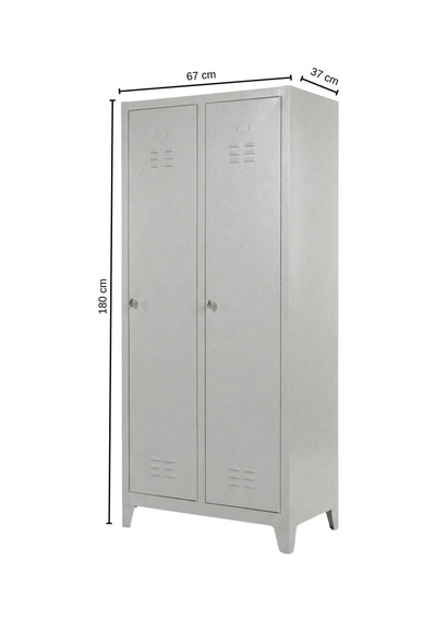 2 Kapaklı Ekonomik Soyunma Dolabı 67x37x180 Gri