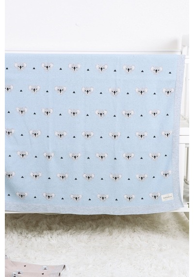 Kız Ve Erkek Bebek Için Triko Örgü Bebek Battaniyesi 85cm X85cm Bebe Mavi Koalacık Mavi5 Mavi5