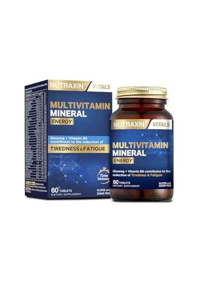 Ayrex Nutraxin Multivitamin Mineral Energy Ginseng, Coq-10, L-karnitin, Taurin Ve 24 Vitamin-mineral İçeren Enerji