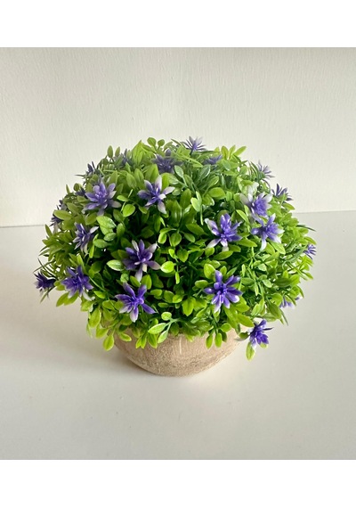 Premium Saksılı Yapay Çiçek Dekoratif Masaüstü Bitkisi 13x16 Cm Çok Renkli
