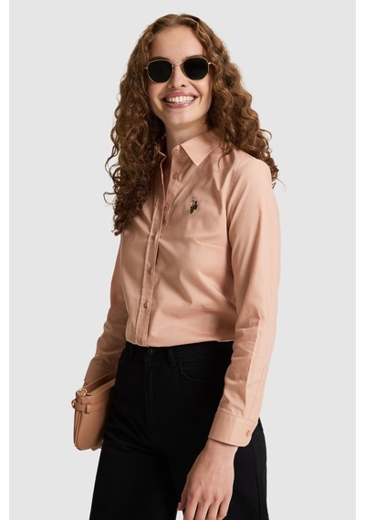 U.S. Polo Assn. Kadın Pembe Uzun Kollu Basic Gömlek 50329503 Vr172 Rose Gold