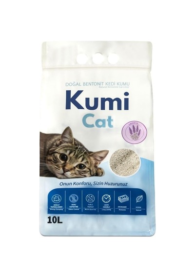 Eko-premium Rahatlatıcı Etki Lavanta Kokulu Kedi Kumu, Güçlü Topaklanan Bentonit, 10 L