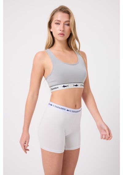 Athleshorts Yüksek Bel Kadın Uzun Boxer Şort-3267 Beyaz