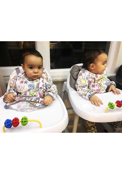 Yorni 2-5yaş, Family, Sıvı Geçirmez, Cepli,uzun Kollu,bebek Mama Önlüğü Çok Renkli