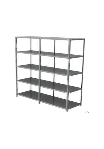 Mekoraf 43 X 93 2 Metre 5 Katlı 2 Ünite Raf Sistemi Gri