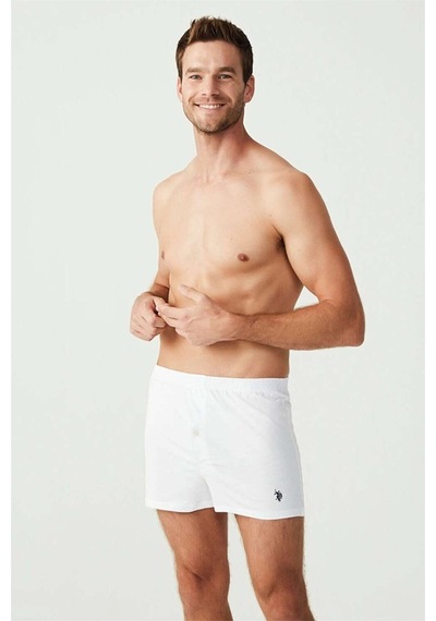 U.S. Polo Assn. U.S Polo Assn. 80054 Erkek Pamuk Boxer-Beyaz - L Beyaz