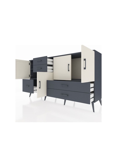 Hyperion Konsol 4 Raflı 5 Çekmeceli 4 Kapaklı 176x44x99 Antrasit- Antrasit-aytaşı/antrasit Hyperion Konsol 4 Raflı 5 Çekmeceli 4 Kapaklı 176x44x99 Antrasit- Antrasit-aytaşı/antrasit