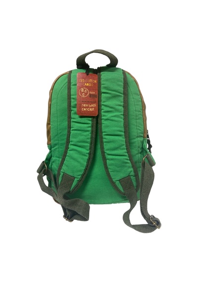 Old Cotton Cargo Kaliteli Siyah Vintage Salaş Baskılı Disayn Günlük Gezi Okul Sırt Çantası Revilla Bag 28x38cm Yeşil