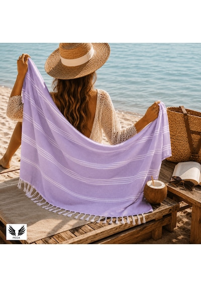 Pega Sultan Peştamal %100 Koton Lila Plaj Havlusu 90 x 170 CM