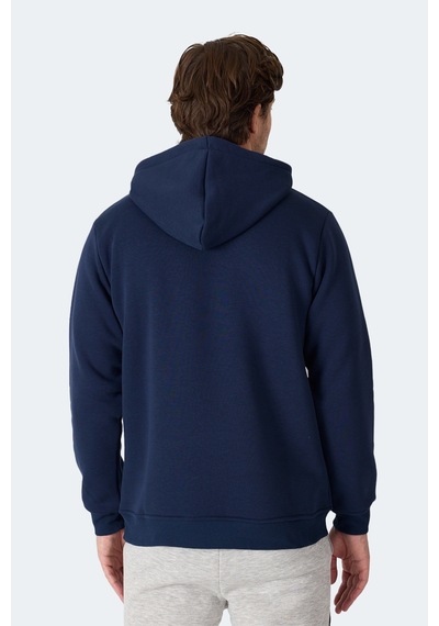 Slazenger Moonlıght I Erkek Kapüşonlu Koyu Lacivert Sweatshırt