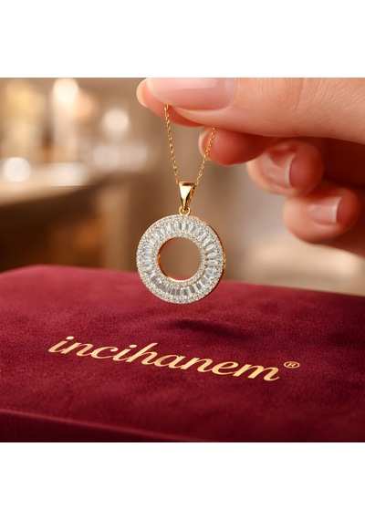 İncihanem Parıltı Çemberi Kolye Gold