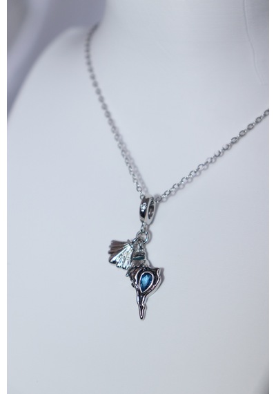 Çelik Charm Kolye Gri Gri