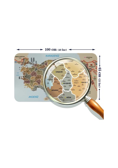 Eğitici Ve Öğretici Dünya Ve Türkiye Haritası Çocuk Odası Duvar Sticker-60x105-3883 Renkli