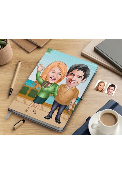 Bk Gift Kişiye Özel Sevgililer Karikatürlü Beyaz Defter-110 , Arkadaşa Hediye , Sevgiliye Hediye