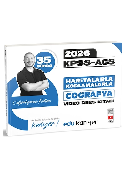 Edu Kariyer Coğrafyanın Kodları 2026 Kpss-ags 35 Günde Haritalarla Kodlamalarla Coğrafya Video Ders Kitabı