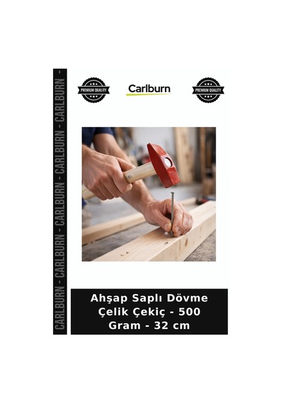 Özel Üretim El Aleti Tamirat Marangoz Çekici Ahşap Saplı Dövme Çelik Çekiç - 500 Gram - 32 Cm