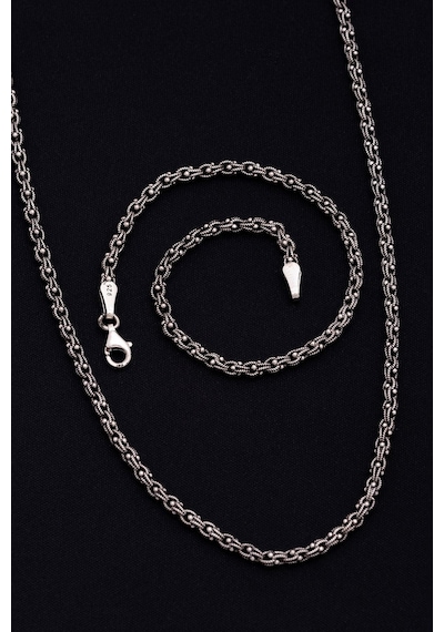Erkek Gümüş Kolye Bileklik Set - 3mm Arnavut Zinciri Gümüş Kolye Bileklik Set