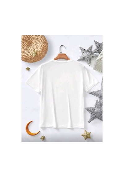 Stil X Ramazan Bayramı Baskılı Kız Çocuk Tshirt, %100 Pamuklu Kumaş Beyaz-7