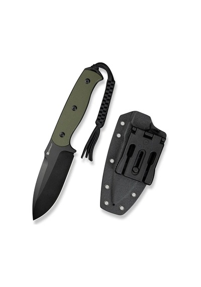 Sencut Toxodon Fixed Blade Knife G10 Od Green Handle Black Blade Kamp Bıçak Yeşil