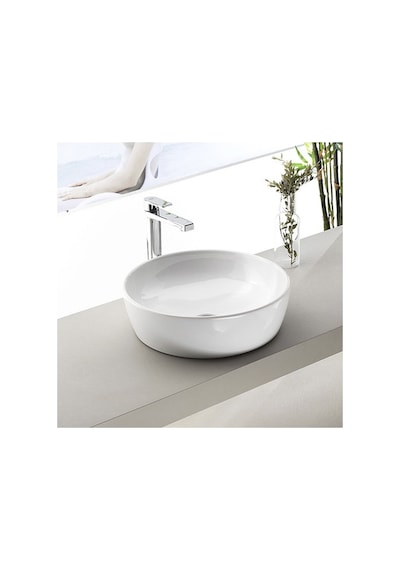 Ø42 Cm Etajerli Turkuaz Seramik Lavabo Modelleri 508 Yeşil
