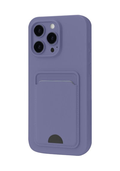 Apple iPhone Uyumlu, 16 Pro Kılıf Kelvin Kartvizitli Silikon - Lila