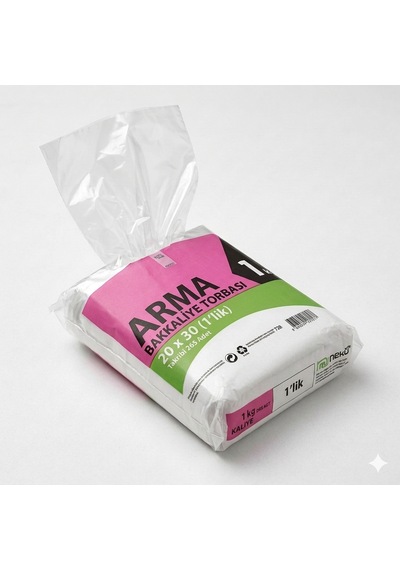 Arma Naksan Şeffaf Bakkaliye Şarküteri Bakliyat Şeker Torbası Poşeti 1'lik 1 KG 20 x 30 CM 265 Adet