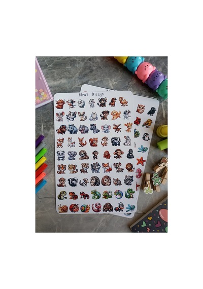 Hayvanları Öğreniyorum Sticker Seti 126 Adet 2 Sayfa 17x25 cm