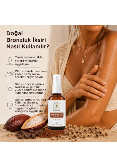 Tanning Oil Havuç Yağı & Kakao Yağı Özlü Doğal Bronzluk İksiri 50 Ml %100 Saf