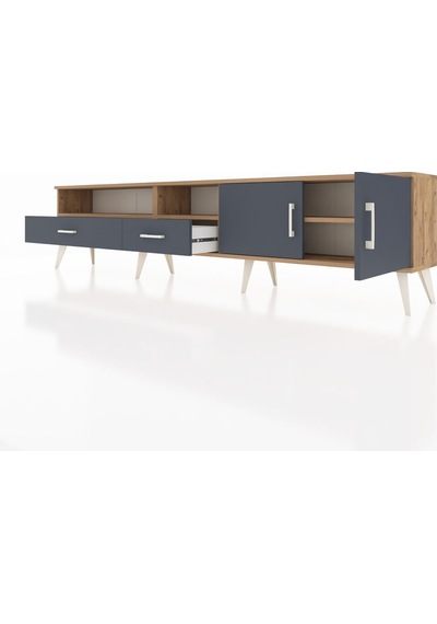 Arges Tv Ünitesi 3 Raflı 2 Çekmeceli 2 Kapaklı 220x30x51 Çam-antrasit Antrasıt/antrasıt - Atlas Çam Arges Tv Ünitesi 3 Raflı 2 Çekmeceli 2 Kapaklı 220x30x51 Çam-antrasit Antrasıt/antrasıt - Atlas Çam
