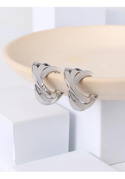 Jimmy Key Jimmy Key Gümüş Rengi Asimetrik Sarmal Model Küpe 6sw438800161