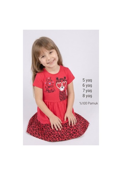Ketbaby %100 Pamuklu Kız Çocuk Kırmızı Leopar Desenli Elbise 5-8 Yaş Yazlık Konfor Serisi Kırmızı Kırmızı Ketbaby %100 Pamuklu Kız Çocuk Kırmızı Leopar Desenli Elbise 5-8 Yaş Yazlık Konfor Serisi Kırmızı Kırmızı