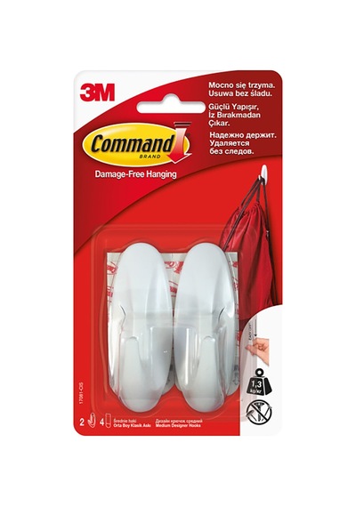 Command Orta Boy 2'li Askı - 6 Adet Tarı Siyah