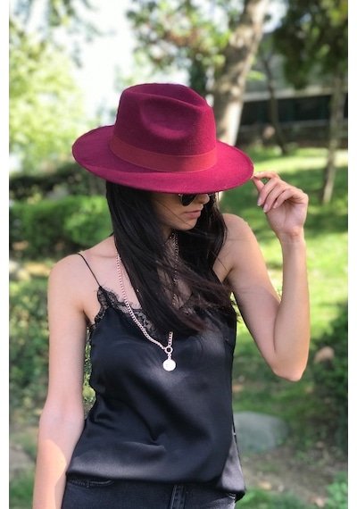 Külah Kadın Fedora Kışlık Trend Fötr Şapka