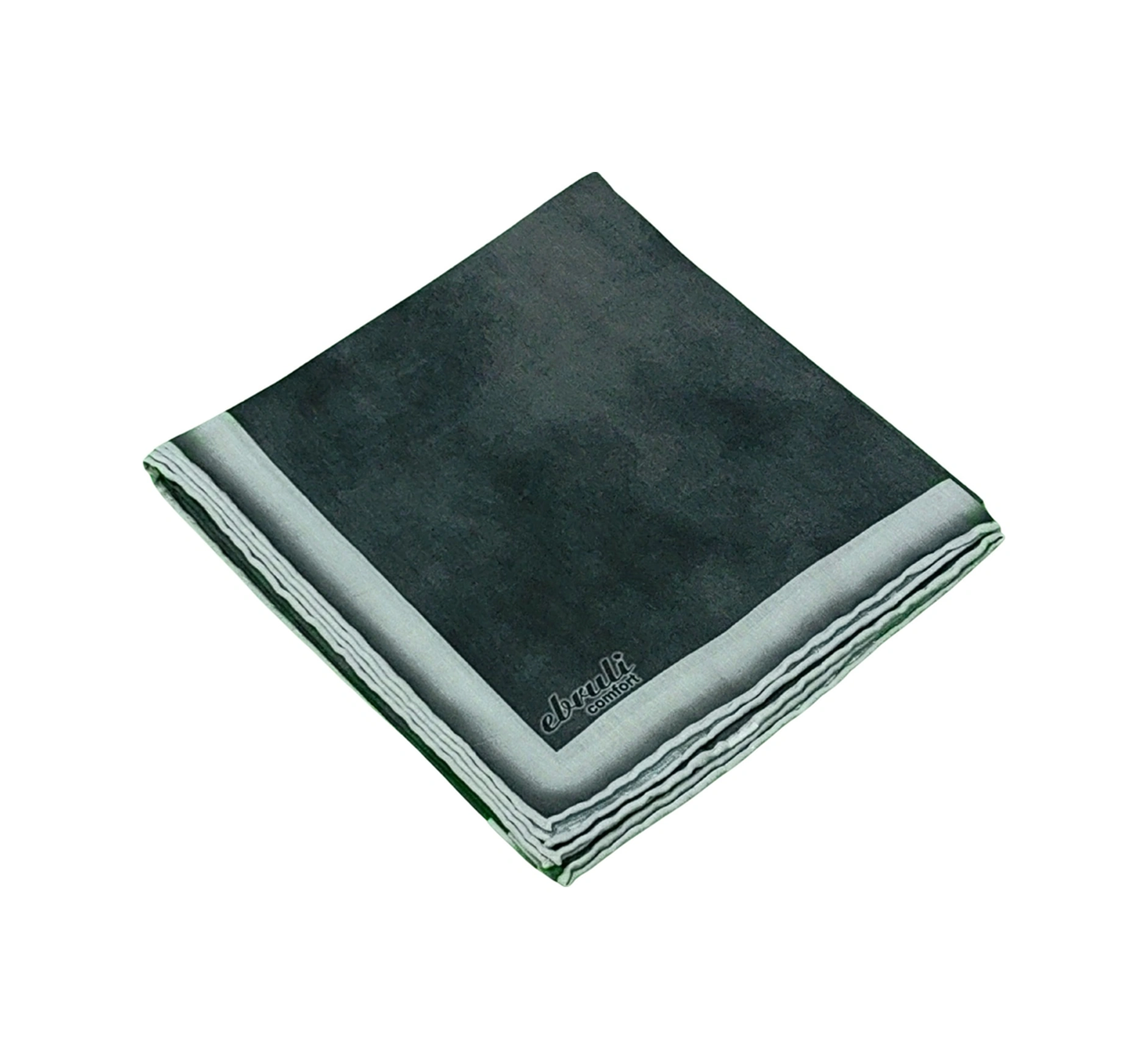 Mim Eşarp Ebruli Soft Pamuklu Desenli Eşarp - 95x95 Cm Siyah