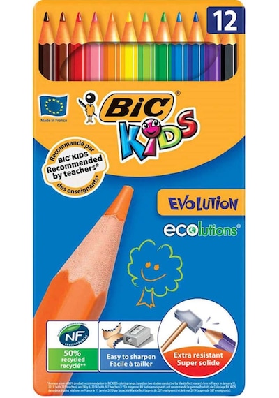 Bic Evolution Karton Kutu Kuru Boya 12'li