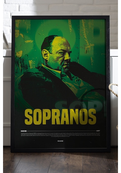 Sopranos Siyah Ahşap Çerçeveli Poster, Dizi Duvar Tablosu