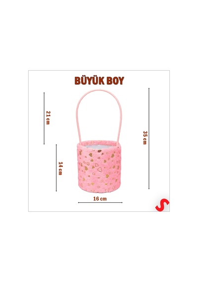 Susle Baby Hortum Saplı Kalpli Pembe Pelüş Kutu Büyük Boy - 16 Cm
