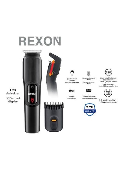 Rexon 5190 Şarjlı Saç Ve Sakal Tıraş Makinesi 2 Saat