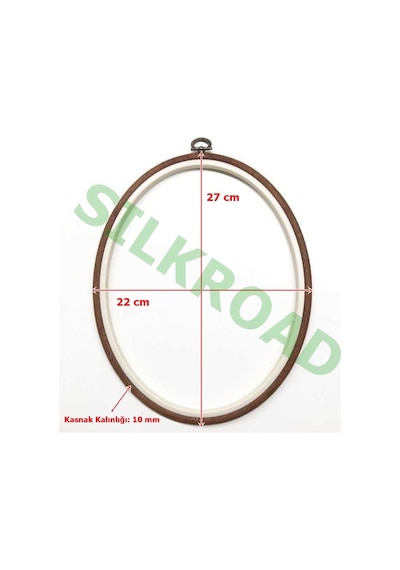 Nurge No:5 Oval Plastik Pano Nakış Kasnağı 22x27cm - 10 mm