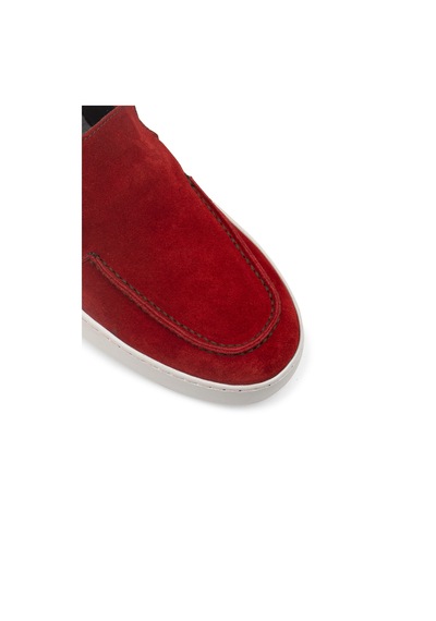 Deery Hakiki Süet Kırmızı Loafer Erkek Ayakkabı - 01865mkrmc01 Kırmızı